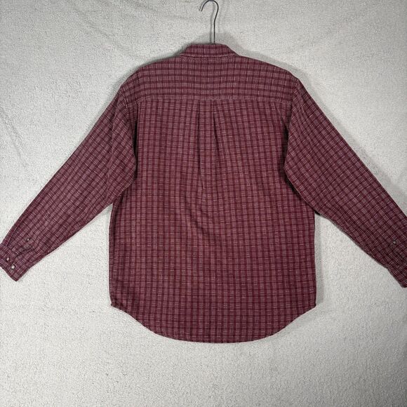Territory Ahead Flannel Shirt Men’s Size L Burgundy White Textured - Picture 11 of 16